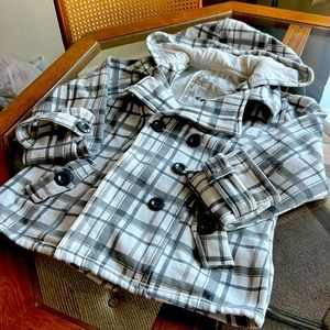 Sebby brand size medium double breasted hooded winter coat